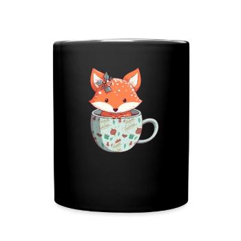 Funny Fox Christmas Gifts - Full Colour Mug - black - Front