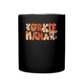 Yorkshire Terrier Groovy Yorkie Mama - Tasse einfarbig - Schwarz - Vorne