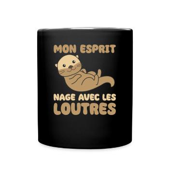 Mon Nage Avec Les Loutres - Cute Otter - Mug uni - noir - Devant