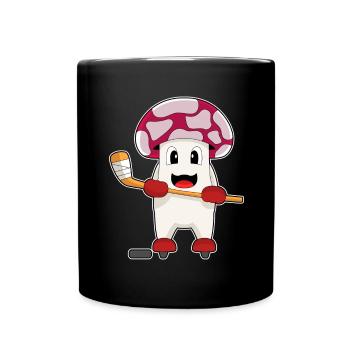Mushroom Ice Hockey Ice Hockey Stick - Full Colour Mug - black - Front