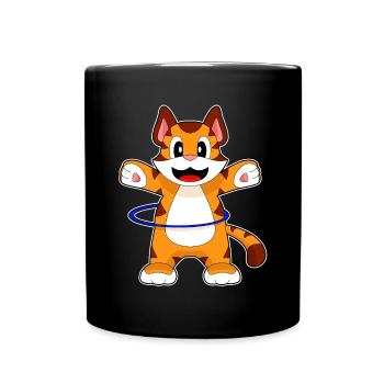 Tiger Fitnessreifen Workout Gymnastik - Tasse einfarbig - Schwarz - Vorne