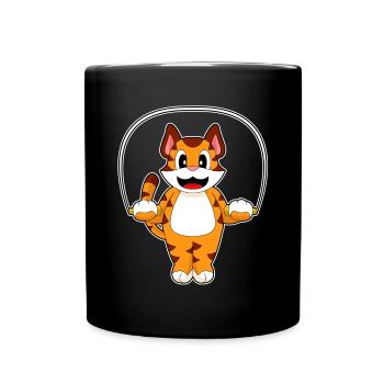 Tiger Seilspringen Springseil Fitness - Tasse einfarbig - Schwarz - Vorne