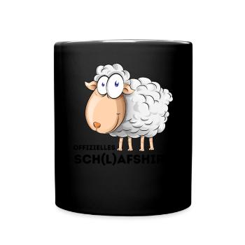Offizielles Schlafshirt Schaf Schlafanzug Pyjama - Tasse einfarbig - Schwarz - Vorne