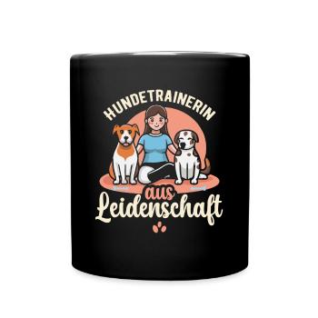 Hundetrainerin aus Leidenschaft Hunde Trainerin - Tasse einfarbig - Schwarz - Vorne