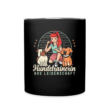 Hundetrainerin aus Leidenschaft Hunde Trainerin - Tasse einfarbig - Schwarz - Vorne