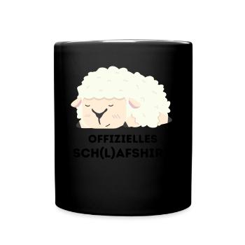 Offizielles Schlafshirt Schaf Schlafanzug Pyjama - Tasse einfarbig - Schwarz - Vorne