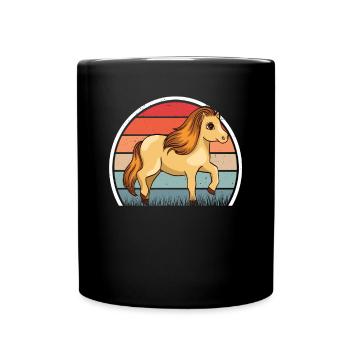 Shetland Pony Retro - Tasse einfarbig - Schwarz - Vorne