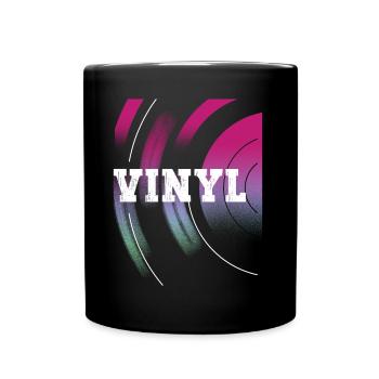 Disque Vinyle LP Platine Rétro - Mug uni - noir - Devant