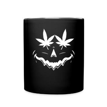 Unkraut Halloween Kürbis Weed Kostüm Marihuana - Tasse einfarbig - Schwarz - Vorne