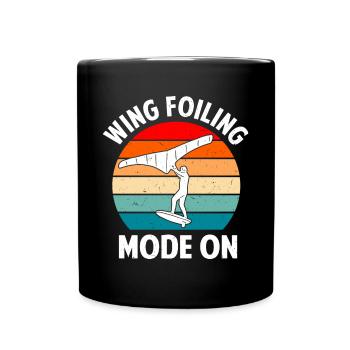 Wingsurfing Foil Wing Wing Boarding Wing Foiling - Full Colour Mug - black - Front