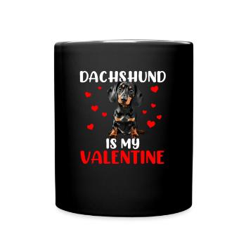 dachshund is my valentine, dog valentines - Tasse einfarbig - Schwarz - Vorne