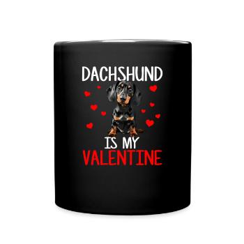 dachshund is my valentine, dog valentines - Tasse einfarbig - Schwarz - Vorne