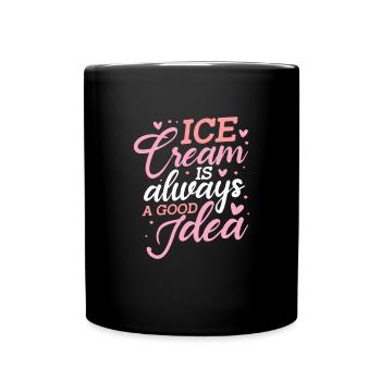 Crème glacée Crème glacée Crème glacée Cadeau d’été - Mug uni - noir - Devant