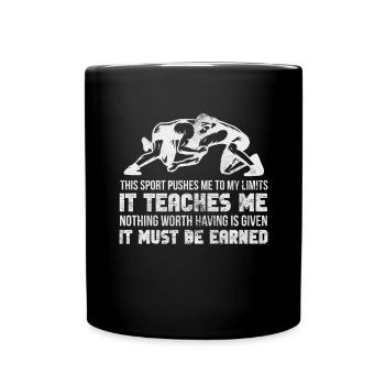 Wrestling - Tasse einfarbig - Schwarz - Vorne