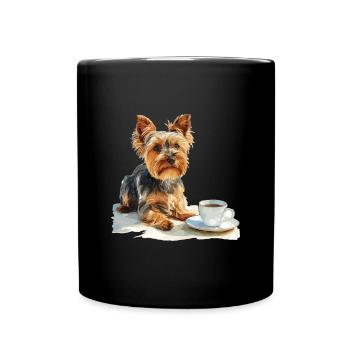 Yorkshire Terrier Yorkie Coffee Dog Breed Pet Cute - Full Colour Mug - black - Front
