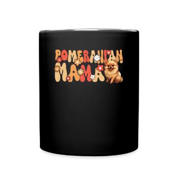 Zwergspitz Groovy Zwergspitz Mama - Tasse einfarbig - Schwarz - Vorne