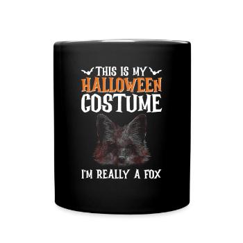 Fox Lover Spooky Fox Halloween Gift - Full Colour Mug - black - Front