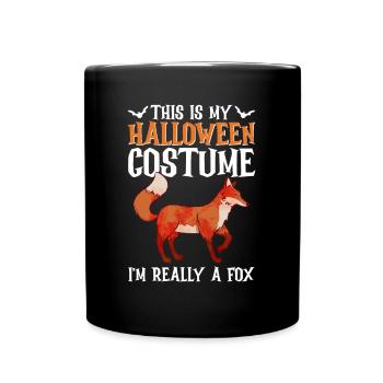 Fox Lover Spooky Fox Halloween Gift - Full Colour Mug - black - Front