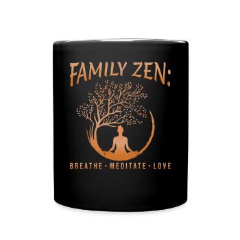 Yoga Famille, Pleine conscience, Inspirant - Mug uni - noir - Devant