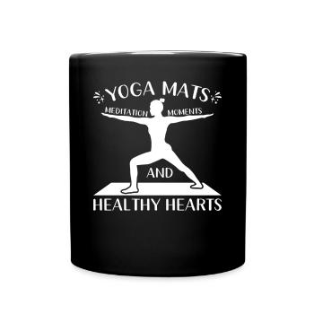 Yoga Meditation Gesundheit - Tasse einfarbig - Schwarz - Vorne