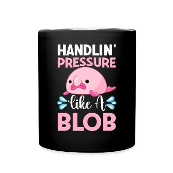 Funny Blobfish Sea Creature - Full Colour Mug - black - Front