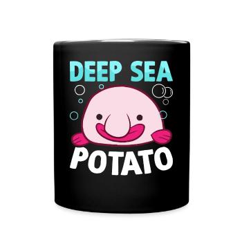 Lustiger Blobfisch Meerestier - Tasse einfarbig - Schwarz - Vorne