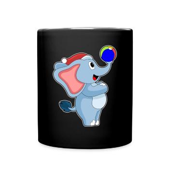 Polo nautique de Noël éléphant - Mug uni - noir - Devant