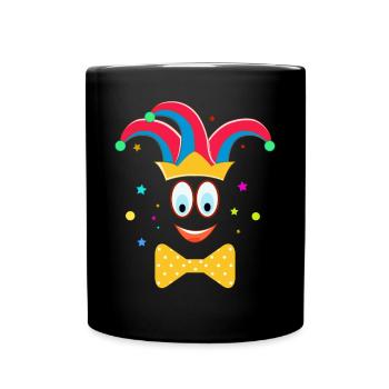 Ein lustiger Clown Karneval mit der Fliege - Tasse einfarbig - Schwarz - Vorne