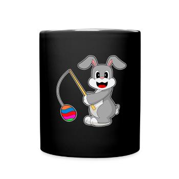 Bunny Easter Fishing - Full Colour Mug - black - Front