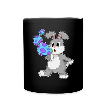 Bunny Soap Bubbles - Full Colour Mug - black - Front