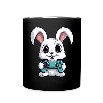 Mignon Lapin Joueur Drôle Lapin De Jeu - Mug uni - noir - Devant