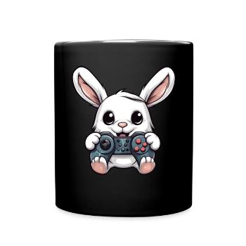 Mignon Lapin Joueur Drôle Lapin De Jeu - Mug uni - noir - Devant
