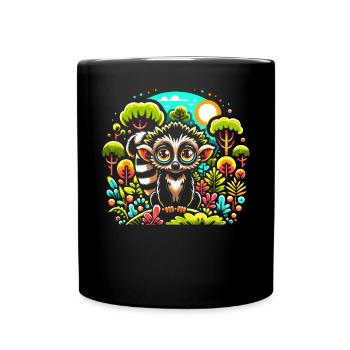 Aye Aye Gesicht Aye-aye Nachtaktives Lemurentier - Tasse einfarbig - Schwarz - Vorne