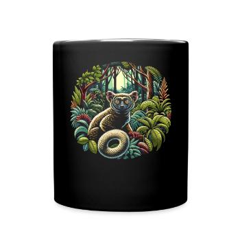 Aye Aye Gesicht Aye-aye Nachtaktives Lemurentier - Tasse einfarbig - Schwarz - Vorne