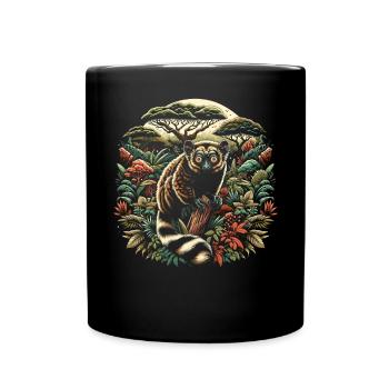 Aye Aye Gesicht Aye-aye Nachtaktives Lemurentier - Tasse einfarbig - Schwarz - Vorne