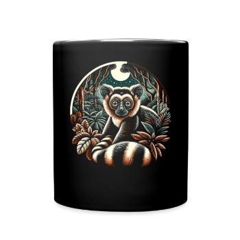 Aye Aye Gesicht Aye-aye Nachtaktives Lemurentier - Tasse einfarbig - Schwarz - Vorne