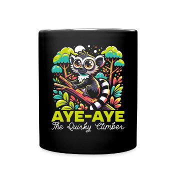 Aye Aye Gesicht Aye-aye Nachtaktives Lemurentier - Tasse einfarbig - Schwarz - Vorne