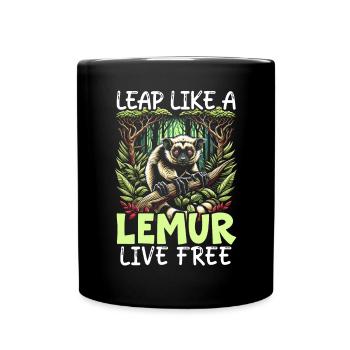 Aye Aye Gesicht Aye-aye Nachtaktives Lemurentier - Tasse einfarbig - Schwarz - Vorne
