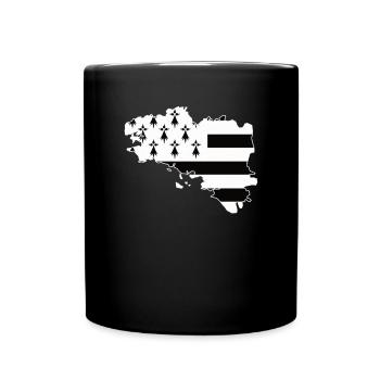 Bretonische Flaggenkarte Bretonisches Geschenk - Tasse einfarbig - Schwarz - Vorne