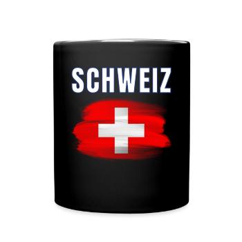 Schweiz 2024 Trikot - Schweizer Fahne Schweiz - Tasse einfarbig - Schwarz - Vorne