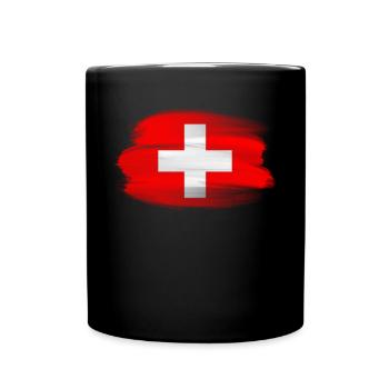 Schweiz 2024 Trikot - Schweizer Fahne Schweiz - Tasse einfarbig - Schwarz - Vorne