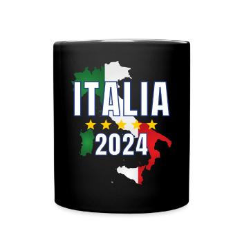 Italia 2024 Trikot - italienische Fahne Italien - Tasse einfarbig - Schwarz - Vorne