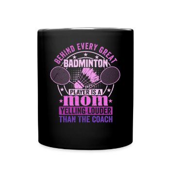 BADMINTON Maman Voix - Federball Mama - Mug uni - noir - Devant