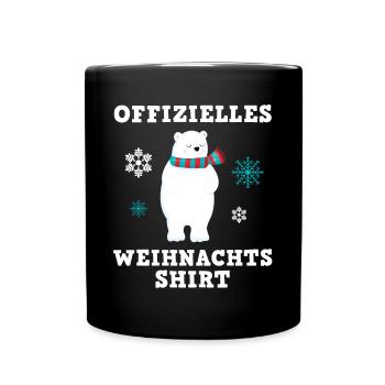 Eisbär Winterfreude Weihnachtszauber Shirt - Tasse einfarbig - Schwarz - Vorne