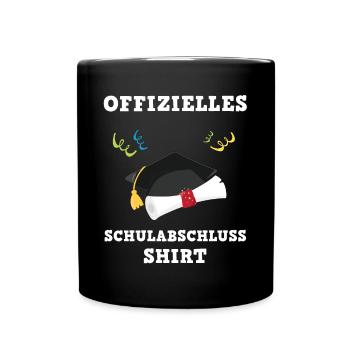 Abschluss Hut Feier Erfolg Geschenk - Tasse einfarbig - Schwarz - Vorne