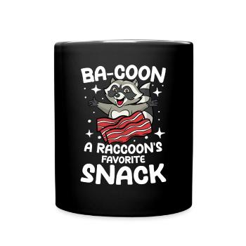 Ba-Coon A Raccoon's Favorite Snack Waschbär - Tasse einfarbig - Schwarz - Vorne