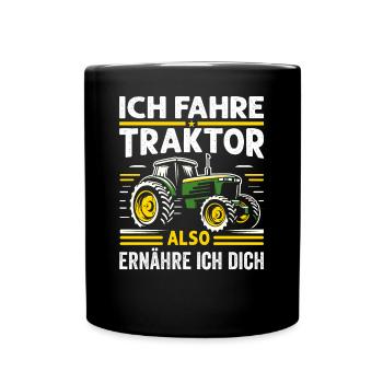 Tracteur Amour Ferme Charme Campagne Vie Village - Mug uni - noir - Devant