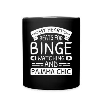 Conception parfaite de binge watching pour les amateurs de séries télévisées - Mug uni - noir - Devant