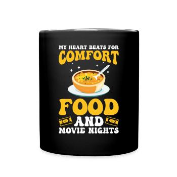 Movie Nights Comfort Food Snacks for Movie Fan and - Full Colour Mug - black - Front