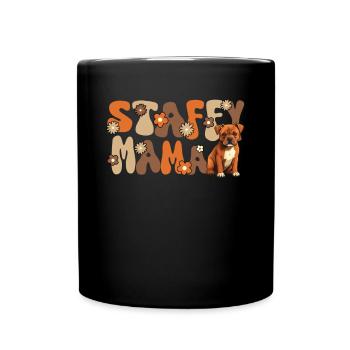 Staffordshire Bullterrier Groovy Staffy Mama - Tasse einfarbig - Schwarz - Vorne